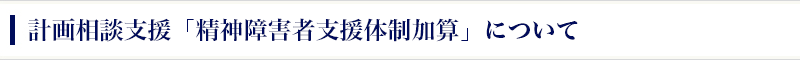 計画相談支援「精神障害者支援体制加算」について