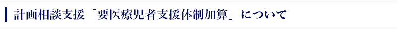 計画相談支援「要医療児者支援体制加算」について